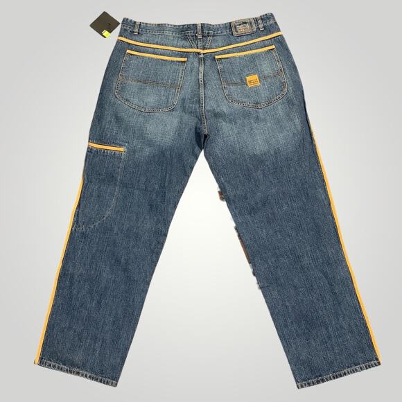 L002 Y2K Cyber Marithe Francois Girbaud Cyber Baggy Jeans - Picture 2 of 8